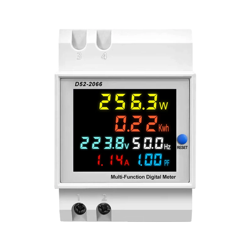 6IN1 DIN Rail AC Monitor 110V 220V 380V 100A Voltage Current Power Factor Active KWH Electric Energy Frequency Meter VOLT AMP - view 6