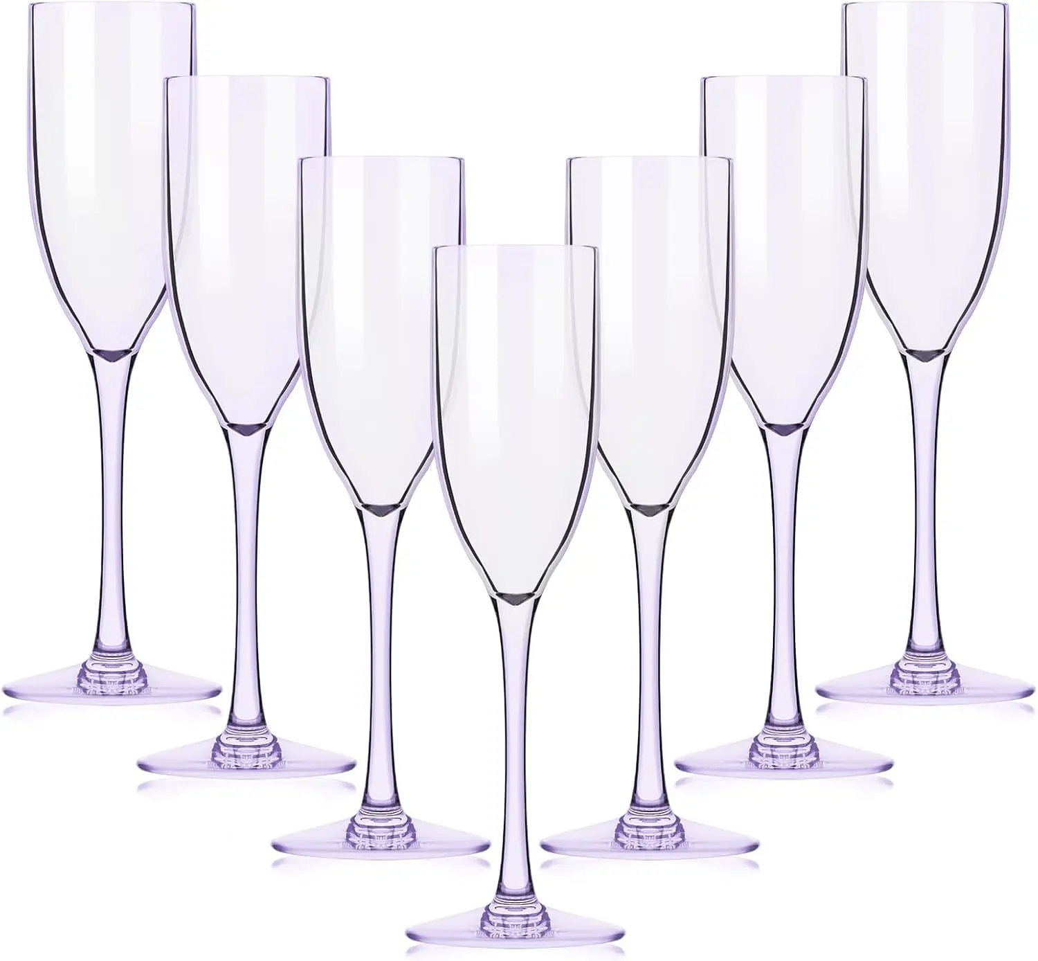 

16 Count Acrylic Champagne Flutes, 5 Oz Unbreakable Goblets - Purple, Reusable Toasting Glasses for Wedding, Party, Home Use