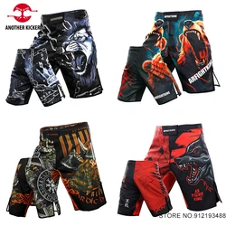 Short MMA Impression Tigre Lion Hommes Short de combat Kick-boxing Lutter Avec Kickboxing Lutter Avec Pantalon Séchage rapide Vêtements d'arts martiaux