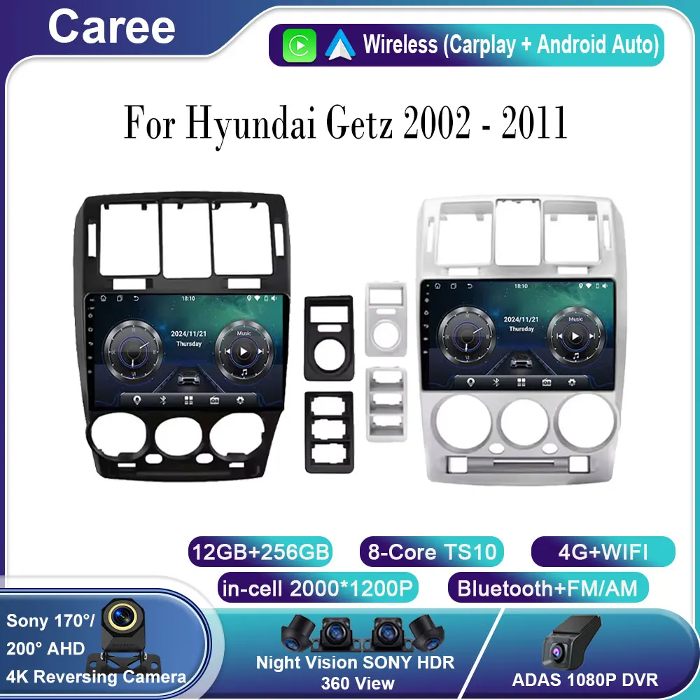 Android15 Carplay Auto Car Radio For Hyundai Getz 2002 - 2011 Car Multimedia Video Player GPS Navigation Head Unit Stereo Audio
