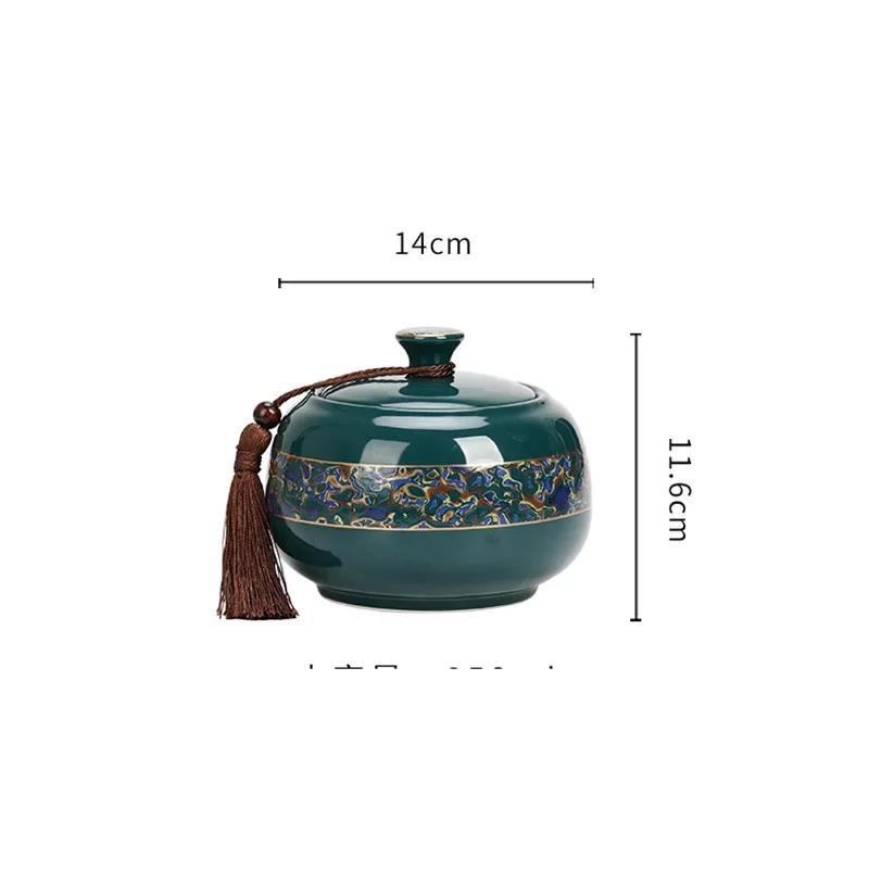 그린 플라워 골드 도금 세라믹 티 틴 뚜껑 포함, 밀폐 상자 커피 캔디 용기, 도자기 식품 저장 용기, 신제품