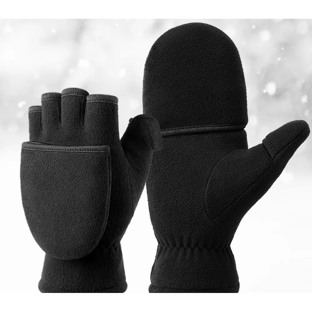 Guanti invernali da donna Ozhelu Flap Shake Fleece, caldi, per scrittura, fotografia e ciclismo_voghion.com