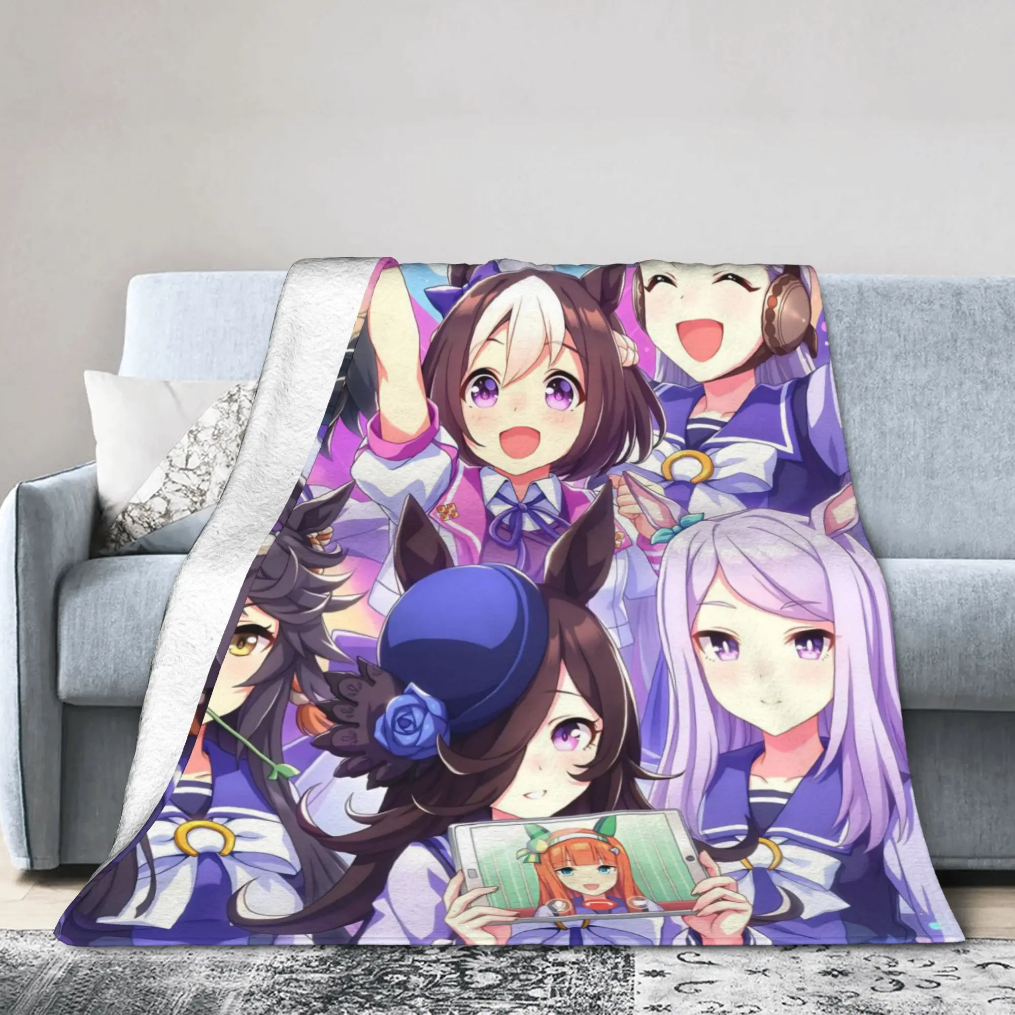 Uma Musume Pretty Derby Blanket Special Week Flannel Awesome Warm Throw Blanket for Coverlet Spring/Autumn