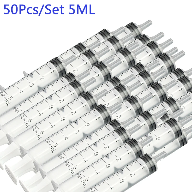 Plastic Syringe 5ML Tube Without Needle With OPP Plastic For Hydroponics Lab Medical Tool Nutrient Sample Measuring Syringes