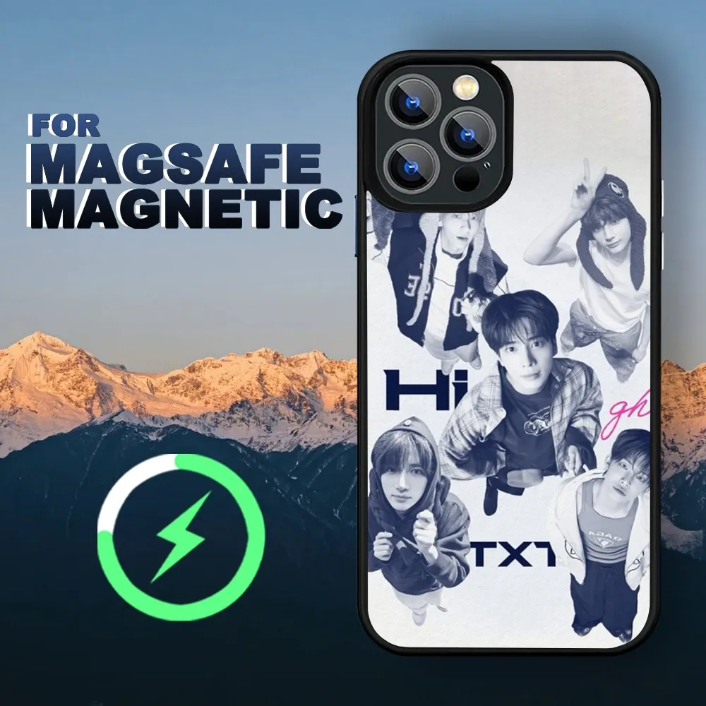 Kpop T-TXT Phone Case iPhone 15 14 11 12 13 Pro Max Plus Magnetic Wireless Charge Cases Cover