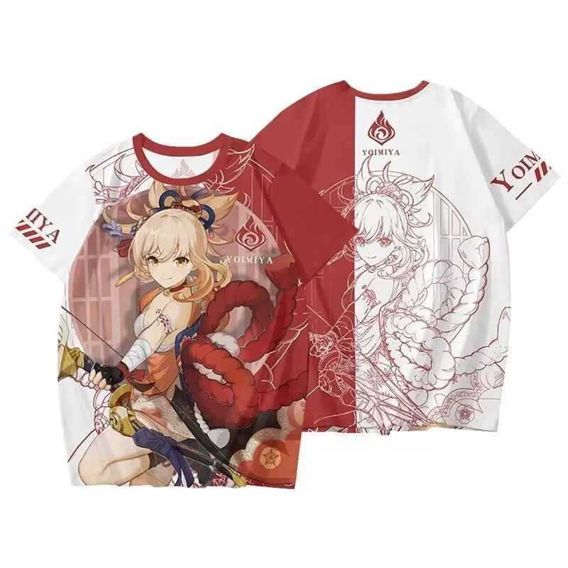 Game Genshin Impact T-shirts Raiden Shogun Print 3D Unisex Cosplay Costume Street Harajuku y2k kid Short Sleeve Round Neck Top