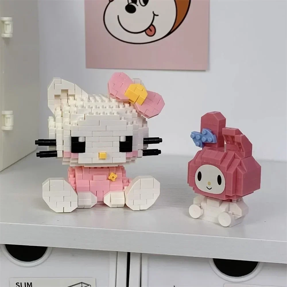 Sanrio Hello Kitty Anime FiguresBuilding Block Assembled Toys Small Particle Bricks Lovely Mini Toy Figures Children's Gifts