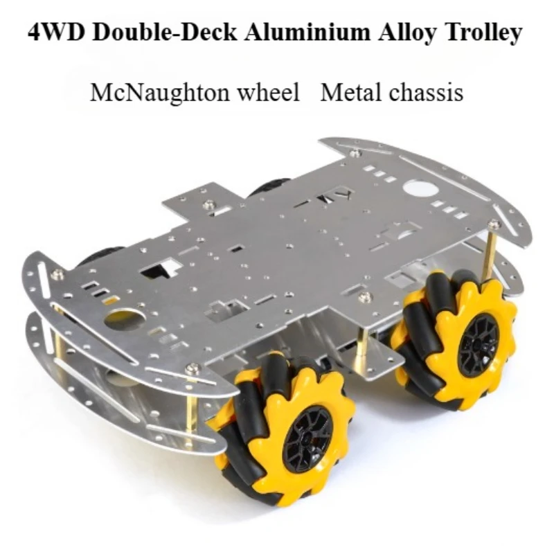 4WD Smart Car McNaught Wheels Bending Cart Robot Aluminium Alloy Chassis Line-Following Car DIY Kit
