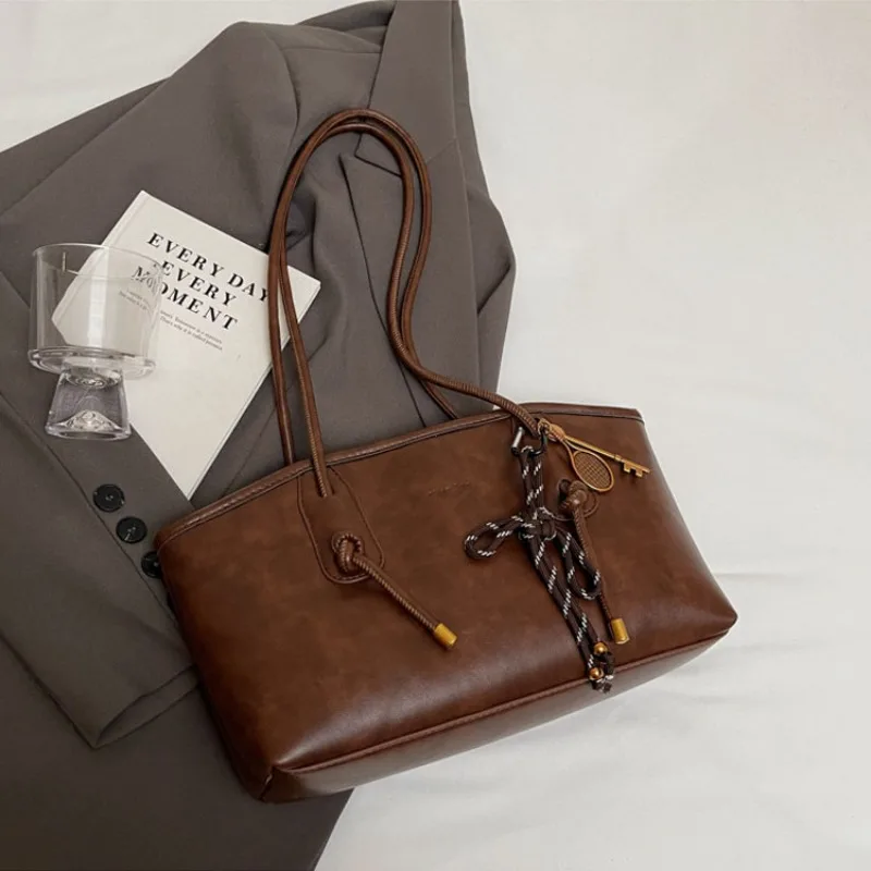

PU Leather Shoulder Bags For Women 2025 Winter Y2K Trend Female Crossbody Bag Lady Handbags And Purses Retro Tote Bag bolso
