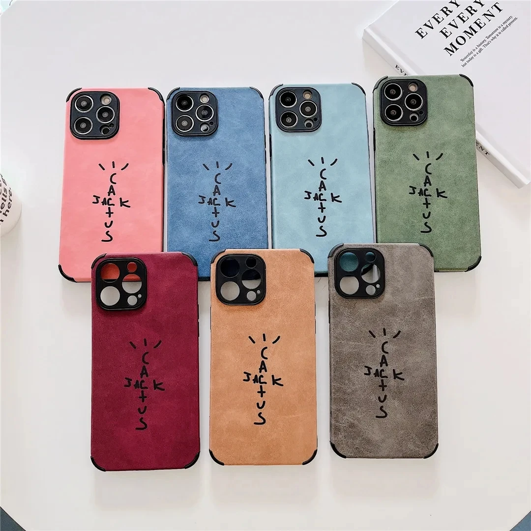 Luxury English ASTRO Cactus Cactusjack Phone Case For iPhone 11 12 Mini 13 14 15 Pro Max 7 8Plus X XS XR Anti-fur Suitcase Cover