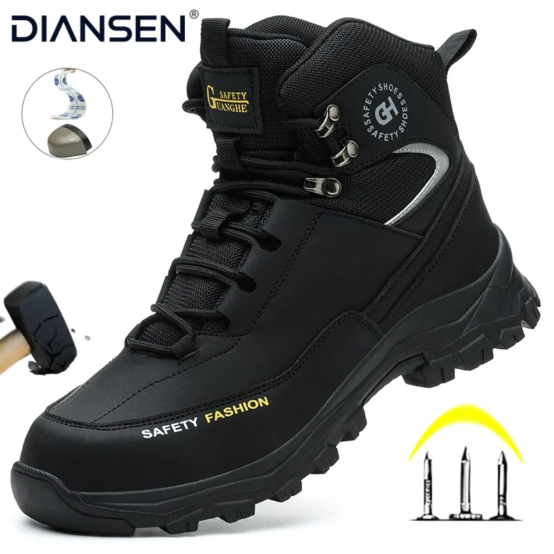 Steel Toe Kevlar-Midsole Anti-puncture Work Boots Hiker Non Slip Indestructible Sneaker Anti-puncture Protection Safety Shoes