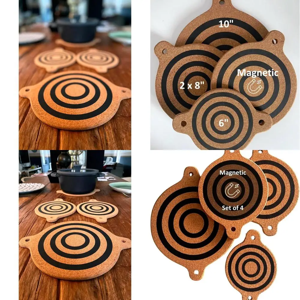 

Набор из 4 термостойких магнитных пробковых подставок, подставок для кастрюль и подставок для сковороды для защиты кухни и столовой