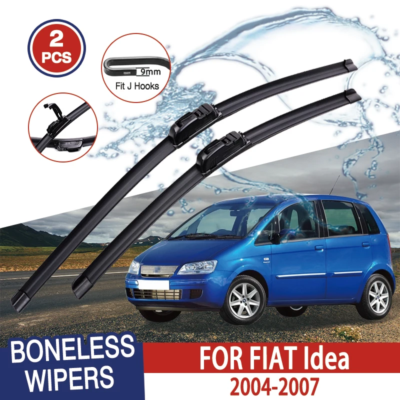 For FIAT Idea  2004-2007 Car Windshield Wiper U-type Soft Rubber Frameless Bracketless Car Wipers 22\