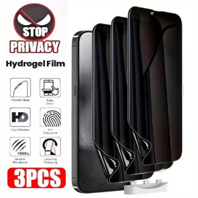 

1-3Pcs Anti-Spy Hydrogel Soft Film For iPhone 17 Pro Max 16 Pro 15 14 13 12 11 iPhone X XS Max XR Privacy Screen Protective Film