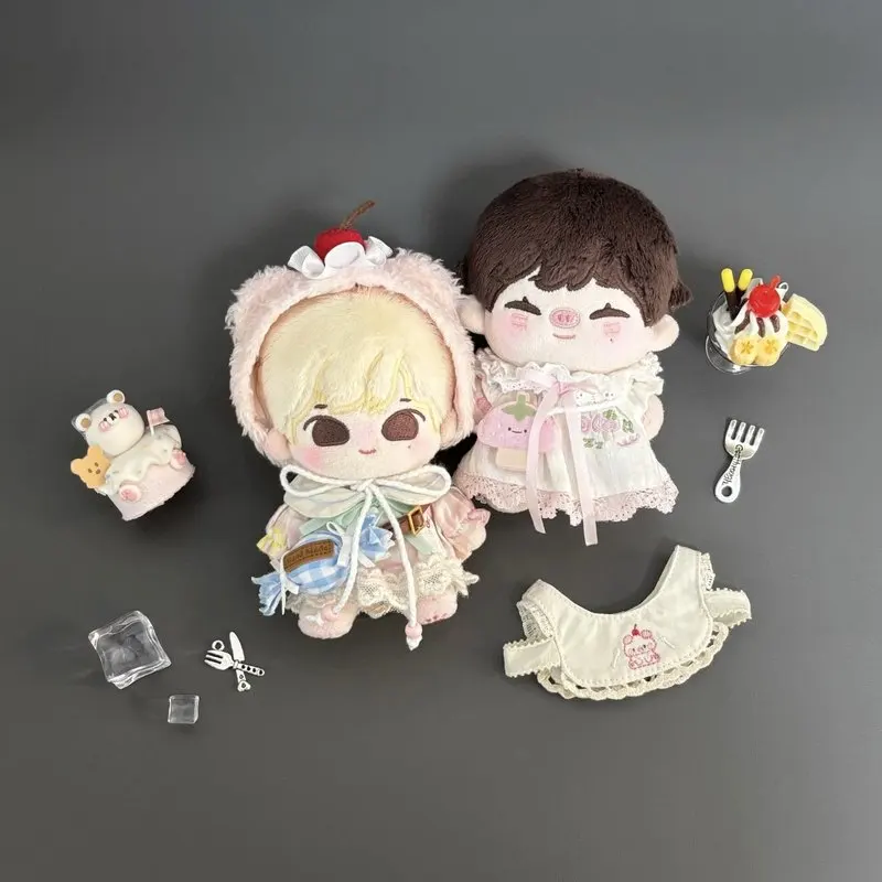 Doll Isle Union 10cm Cotton Doll Clothes Spring Snacks Series Dress Set Handmade Lace Outfit For Stuffed Plush Doll Accessories