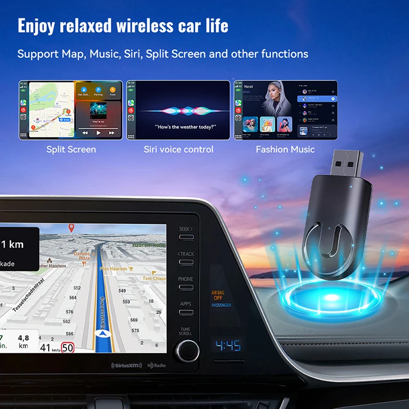 Universal Wireless CarPlay Android Auto Wireless Adapter Smart Mini Box Plug And Play WiFi Fast Connect