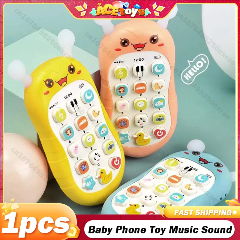 Simulation Baby Phone Toy Music Sound Telephone 0-3Y Sleeping Toys Toys Phone Infant Early CN English Educational Toy Kids Gifts