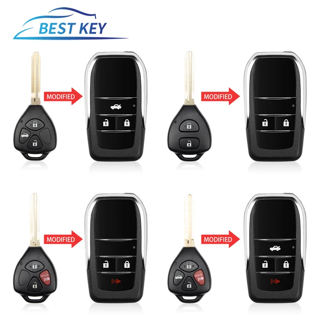 BEST KEY Etui na kluczyk samochodowy do Toyota Corolla Camry RAV4 Avlon Crown Reiz Yaris Prado Wymień zmodyfikowany Flip Hosing TOY43