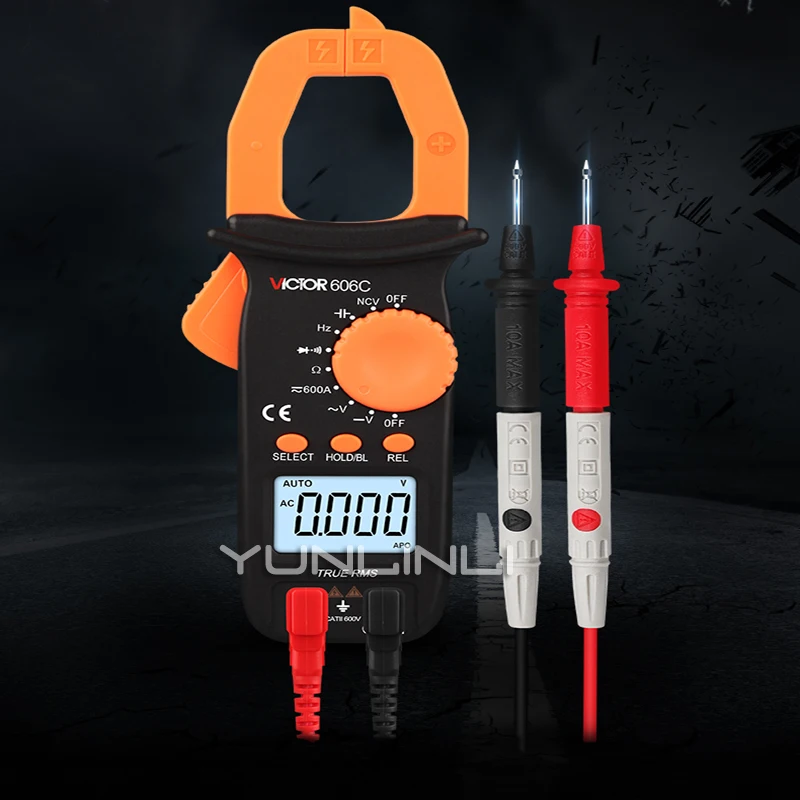 Clamp Meter Digital Multimeter High Precision Anti-burn Automatic AC&DC Voltage Clamp Type Current Universal Table VC606C/VC606B