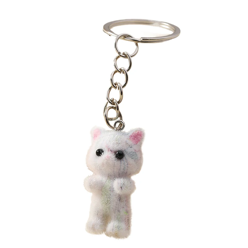 Porte-clés flocage chat dessin animé 3D coloré, porte-clés animal chat mignon, cadeaux souvenirs pour femmes et hommes, voiture, bijoux à bricoler soi-même, 9.2cm, prédire