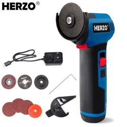 Herzo 7.2v sem fio tipo-c usb recarregável brushless mini moedor cortador para cortar polimento telha cerâmica woo