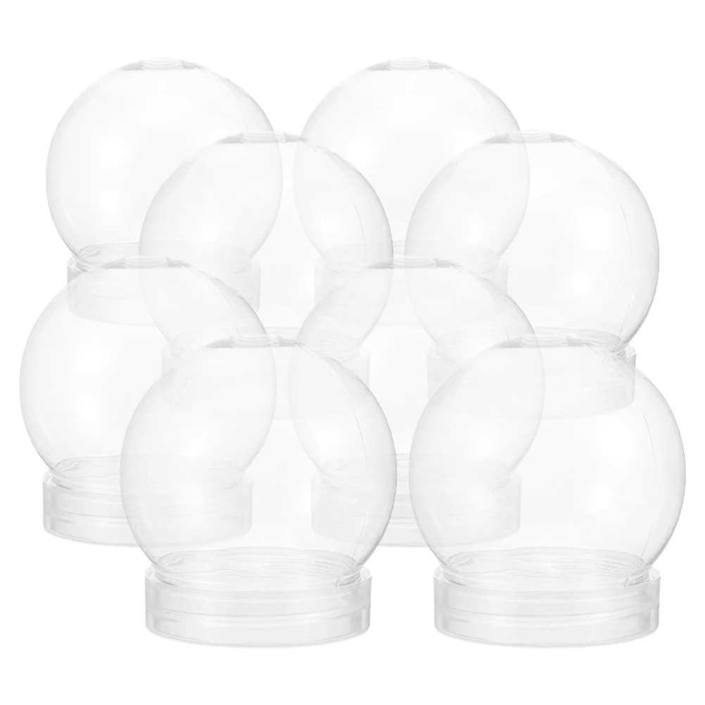

8 Pcs Bottle High Transparent DIY Snow Round Water Globe Globe Crafts Water Globes Making Xmas Plastic Round Smooth