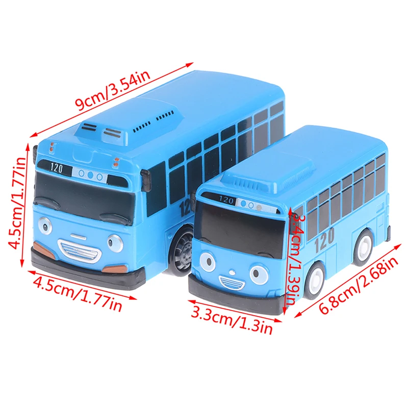 4 pcs/set bus Little Bus Cartoon Pull Back Car Toy Set  Red Yellow Blue Green Bus Car Model Children Kids Educational Gifts