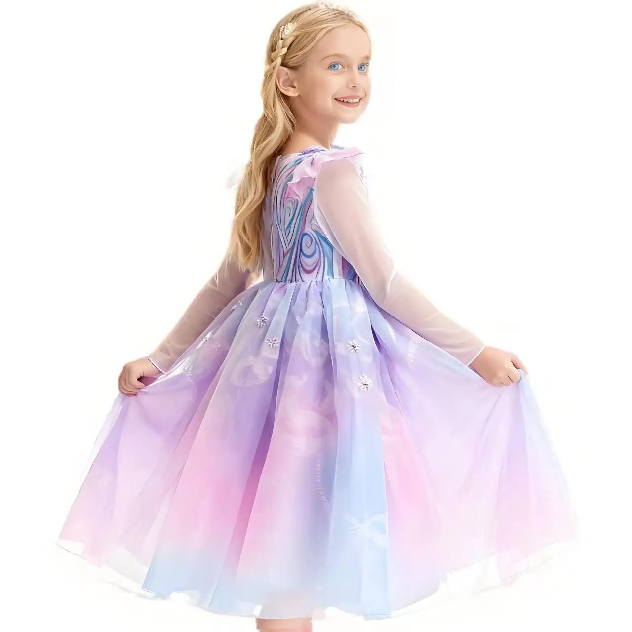 2026 Disney Wicked For Good‌ Girls Cosplay Purple Witch Glinda Princess Cute Dress + Accessories Birthday Party Performance Set image 4