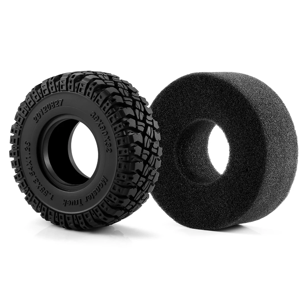 

AXSPEED 4Pcs 1.55inch Rubber Wheel Tires for Axial 90069 D90 TF2 Tamiya CC01 LC70 MST 1/10 RC Crawler Car Upgrade Parts