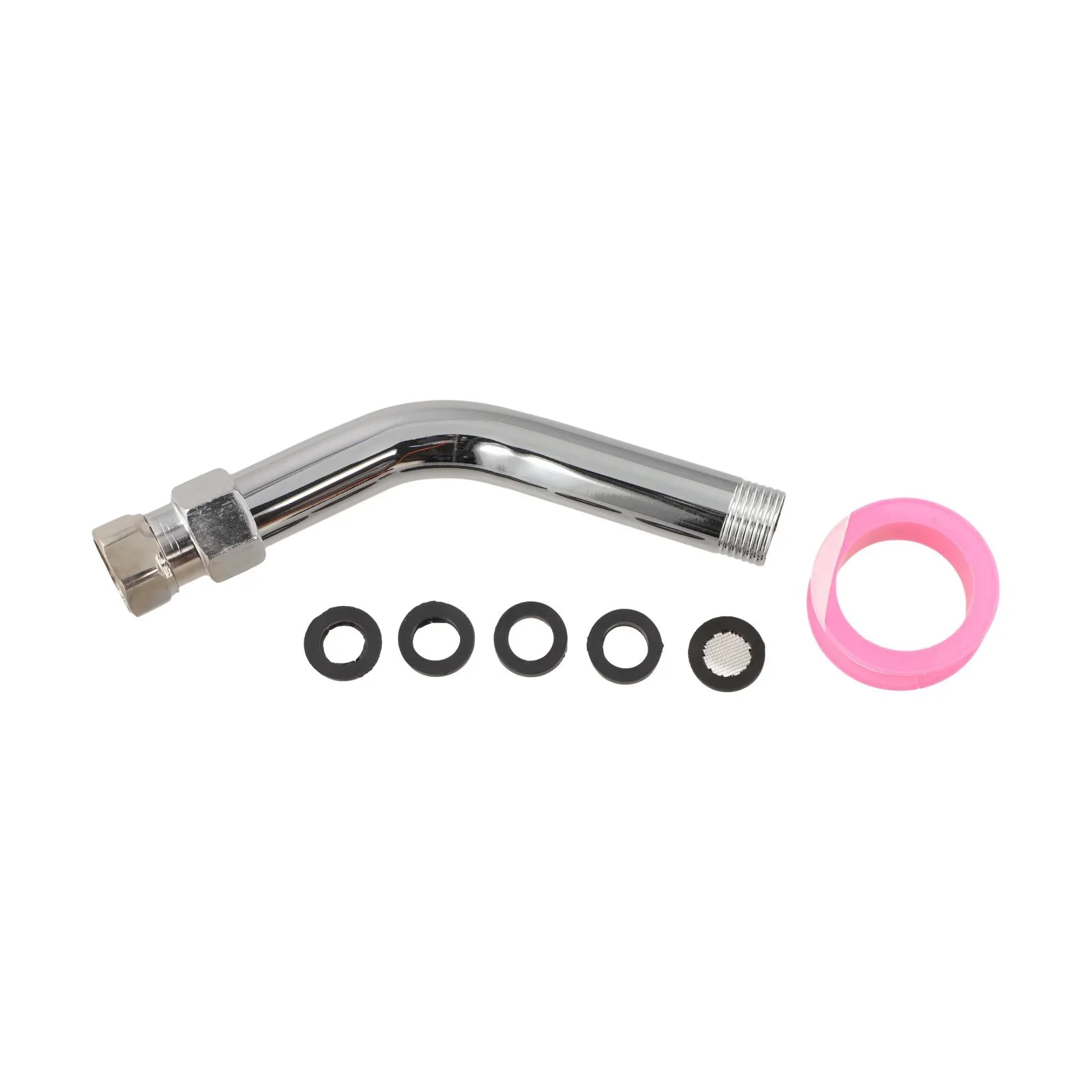 304 Stainless Steel Shower Head Extension 8 Inch Long Compatible with Standard G1/2 Shower Head Threads and Mounting