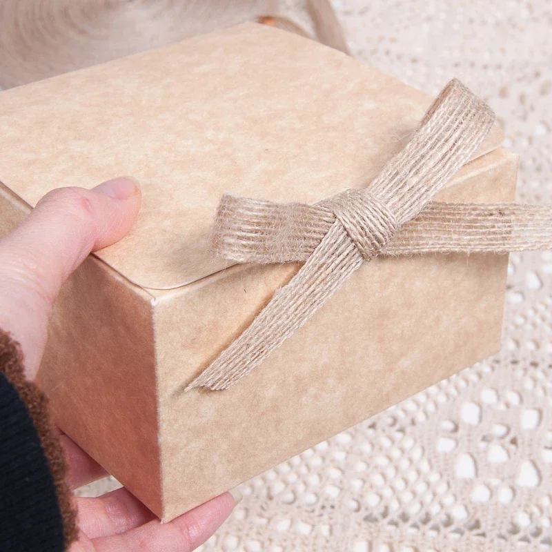 

10pcs Brown Kraft Paper Gift Box With Hemp Rope Candy Cookie Dessert Box For Party DIY Soap Gift Packaging Boxes