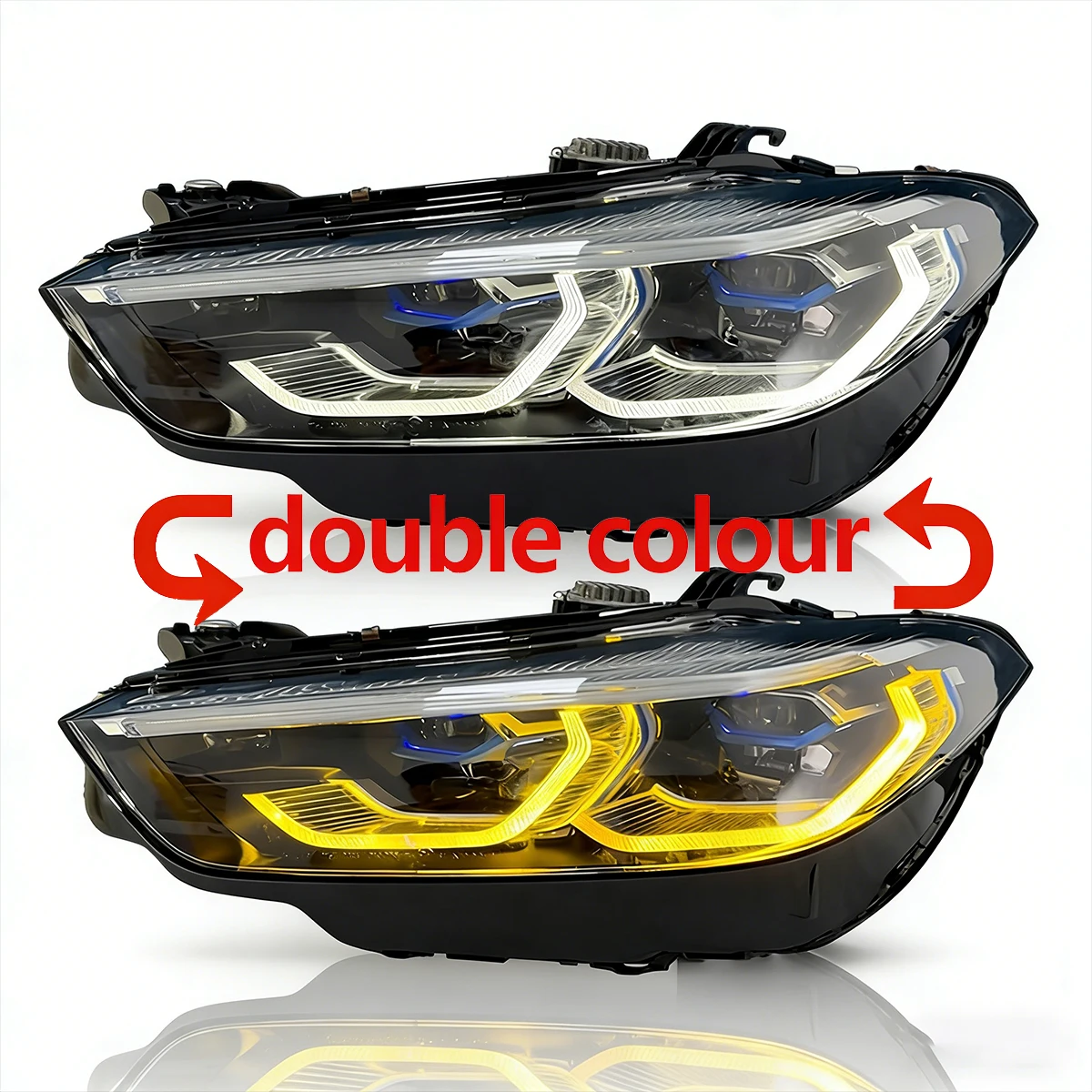 

LED Headlight Assembly White Yellow Switch DRL For BMW 8 Series M8 G14 G15 G16 F91 F92 F93 2017-Up Plug and Play