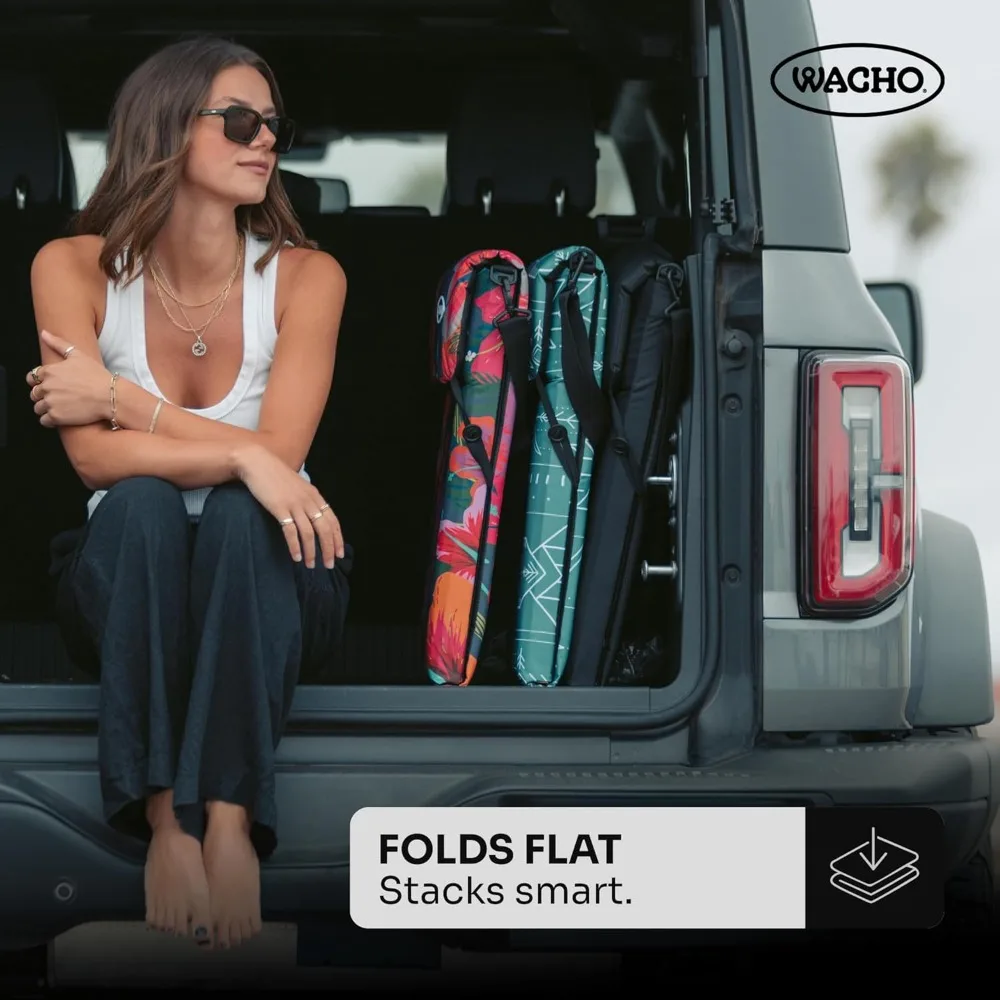 كرسي شاطئ مستلق خفيف الوزن مع مسند ظهر خشبي قابل للتعديل، وحشوة إسفنجية، ومواد معاد تدويرها مقاومة للماء #5