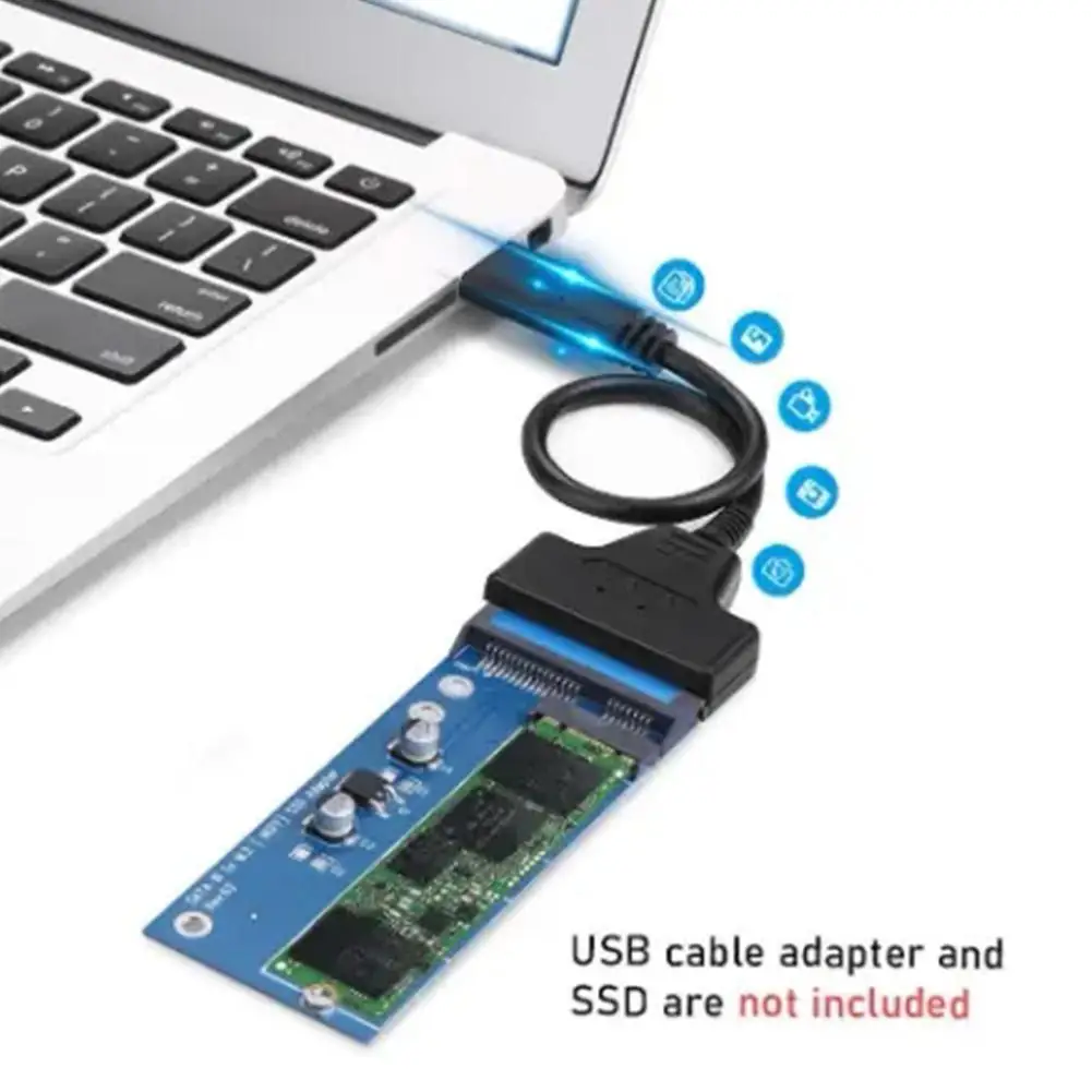 M. Computador Hard Drive Adapter Card, Solid-state Drive Converter, 2 NGFF para SATA SSD, 2280, 2242, Acessórios de computador