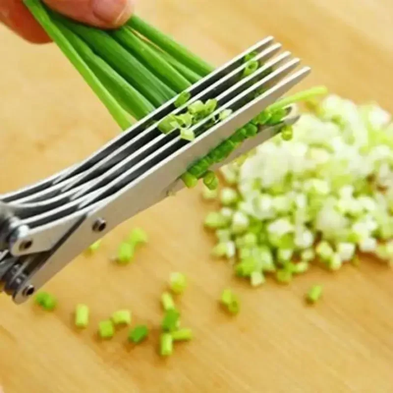 1pc/2pcs New Stainless Steel 3/5-Layer Kitchen Scissors, Suitable for Cutting and Cooking Chili Peppers, Onions, and Cilantro