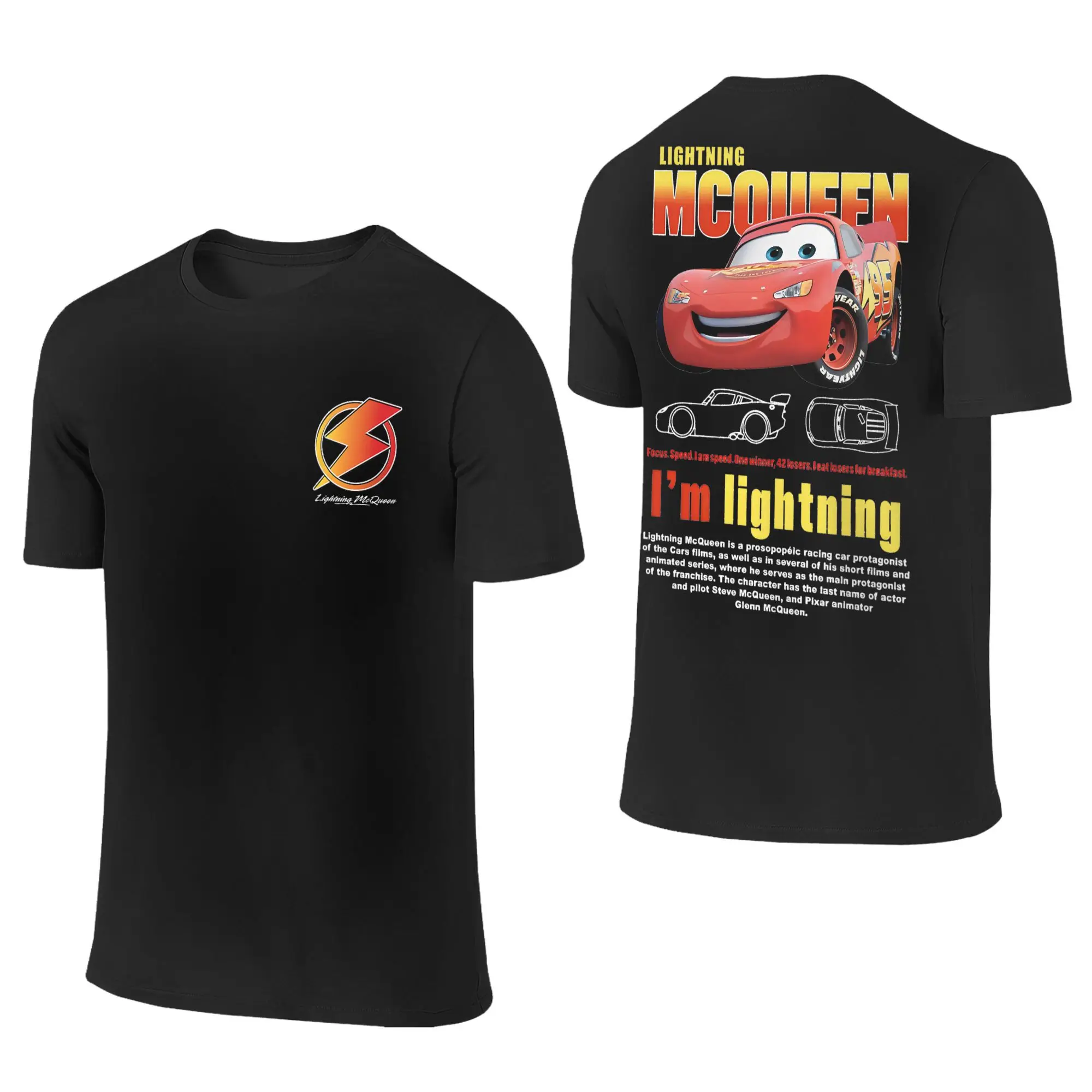 

Мужская и женская футболка Vintage Cars Lightning McQueen Life Is A Highway, топы из 100% хлопка, винтажная футболка с круглым вырезом, футболка больших размеров