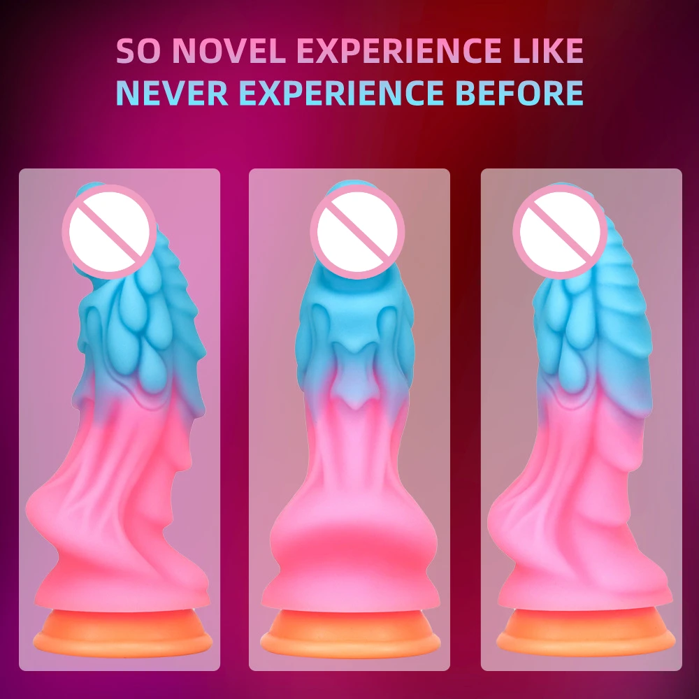 Silicone Luminous Monster Butt Plug para homens e mulheres, Ânus Masturbador, Dilatadores de ventosa, Brinquedos Sexuais Adultos