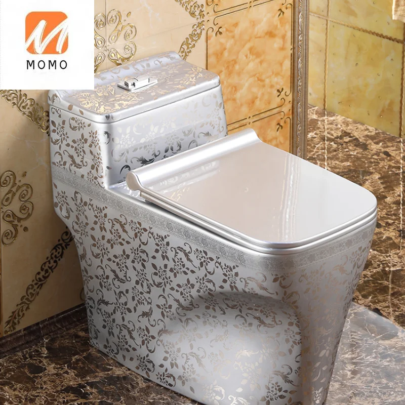 Home creative Nordic retro toilet, silver toilet, siphon water-saving and odor proof color personalized toilet  Closestool