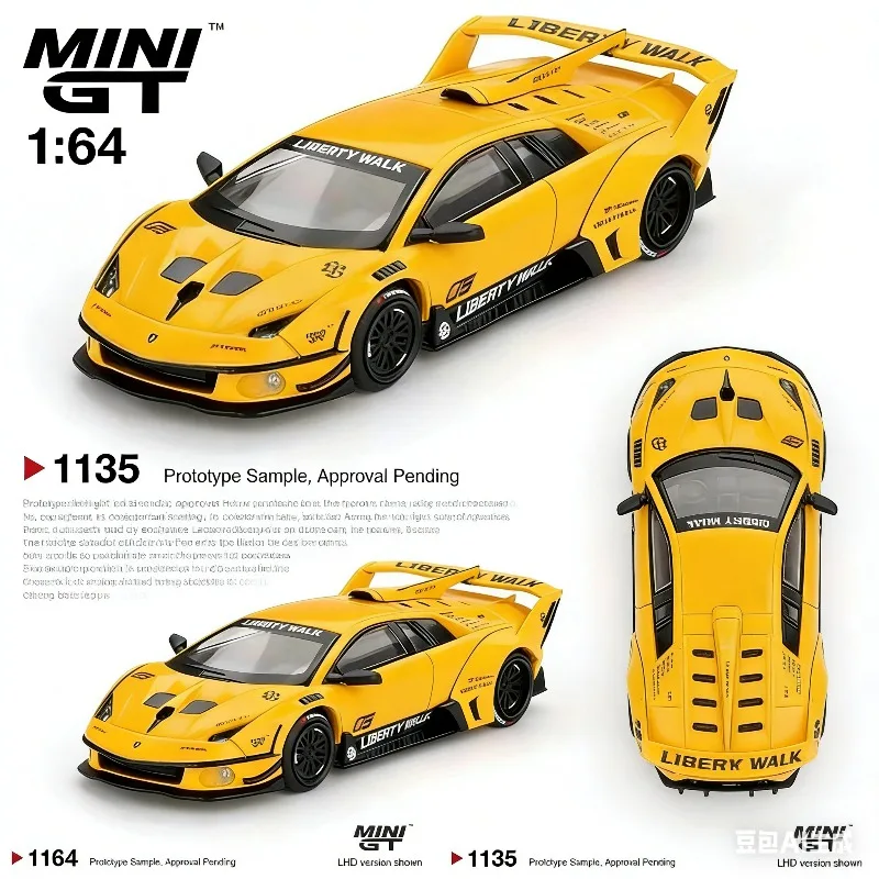 

MINI GT 1:64 #1135 Lamborghini GT Evo realistic alloy car model, for boys' toys and adult collection display items.