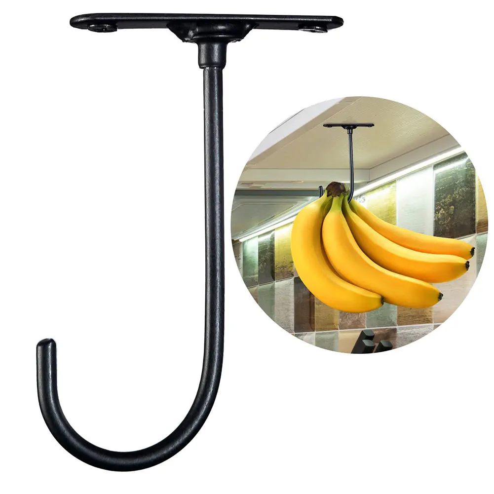 

2PCS Banana-Hook Under Cabinet Rotatable Space Saving Banana-Holder For Countertop