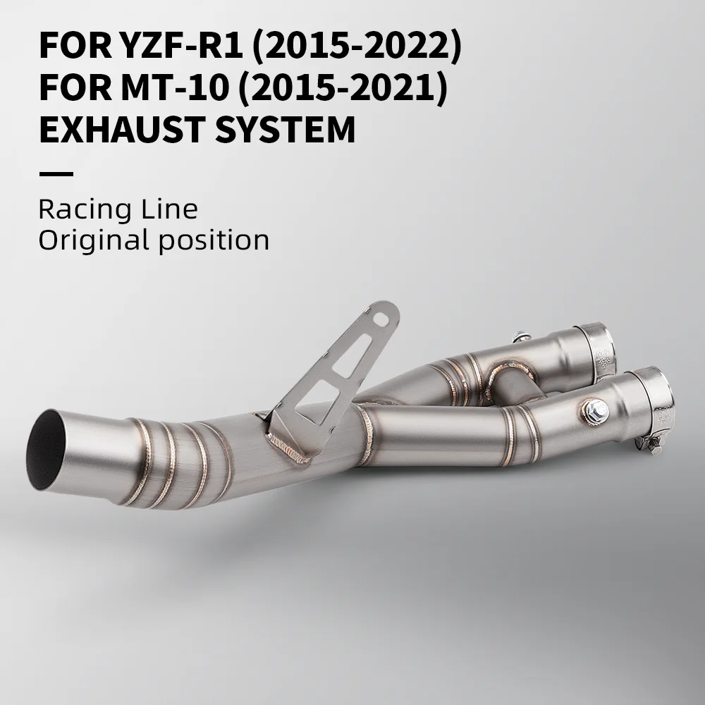 

For YZF-R1 MT10 MT10/R1 2015-2022 Escape Moto Sliding Motorcycle Stainless Steel Exhaust Bicycle Racing Elbow Middle Link Motorc