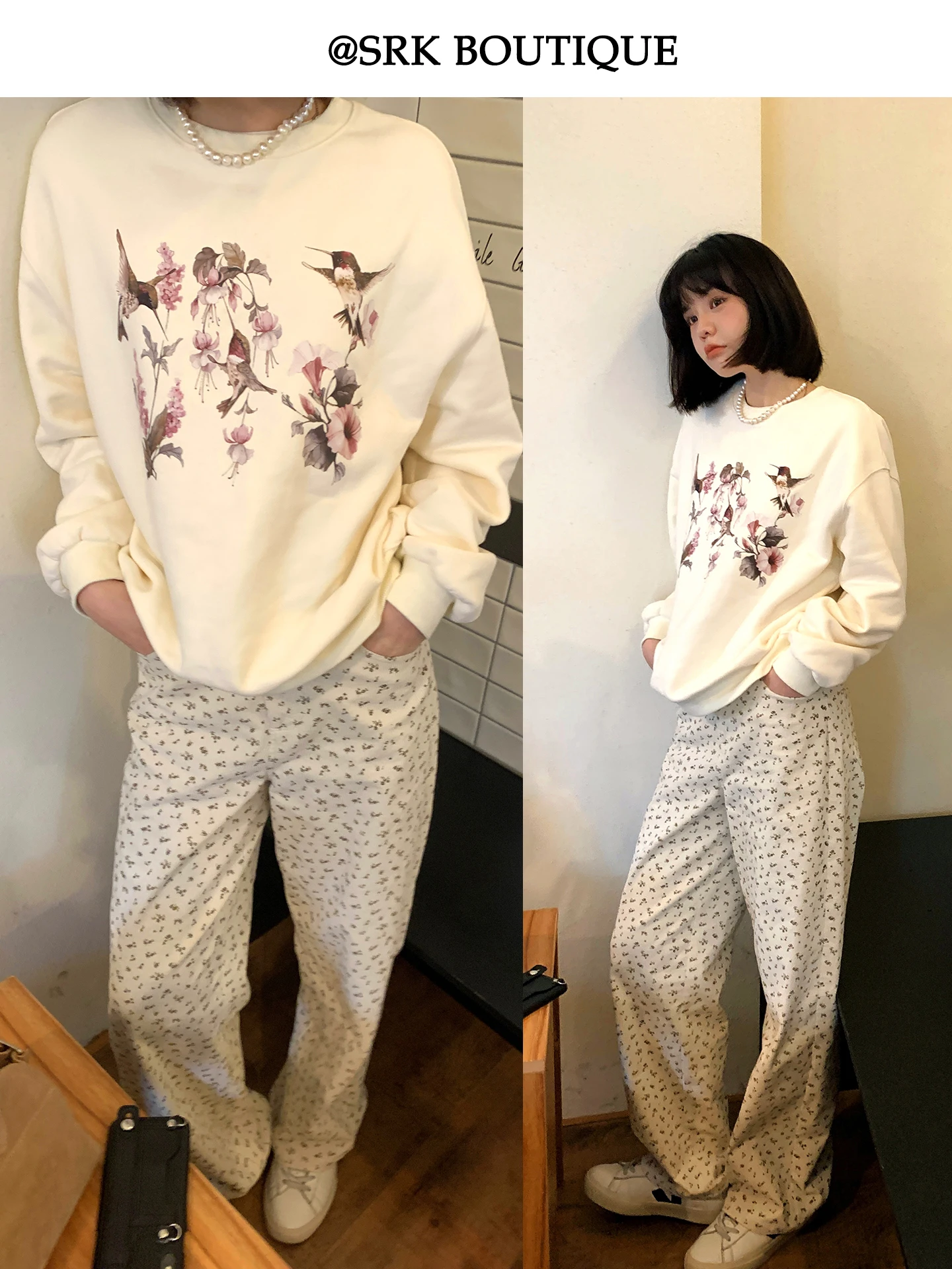 

Женские повседневные вельветовые брюки SRK с принтом, с высокой талией, прямые, универсальные, стройнящие, модные, весенние...