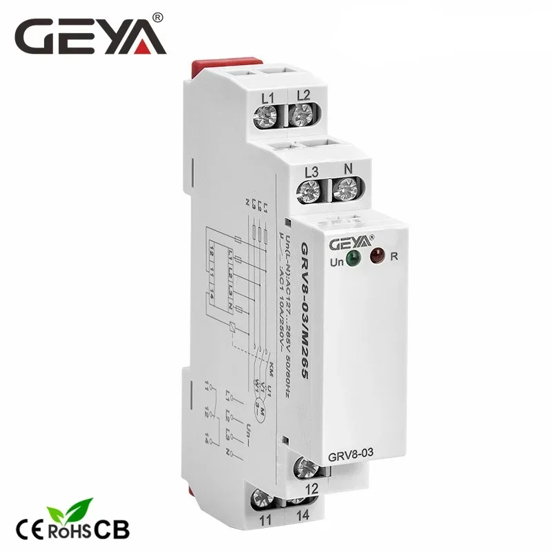 GEYA GRV8-03  Voltage Monitoring Relay Phase Sequence and Phase Failure Protection Relay 8A 10A 1SPDT 2SPDT