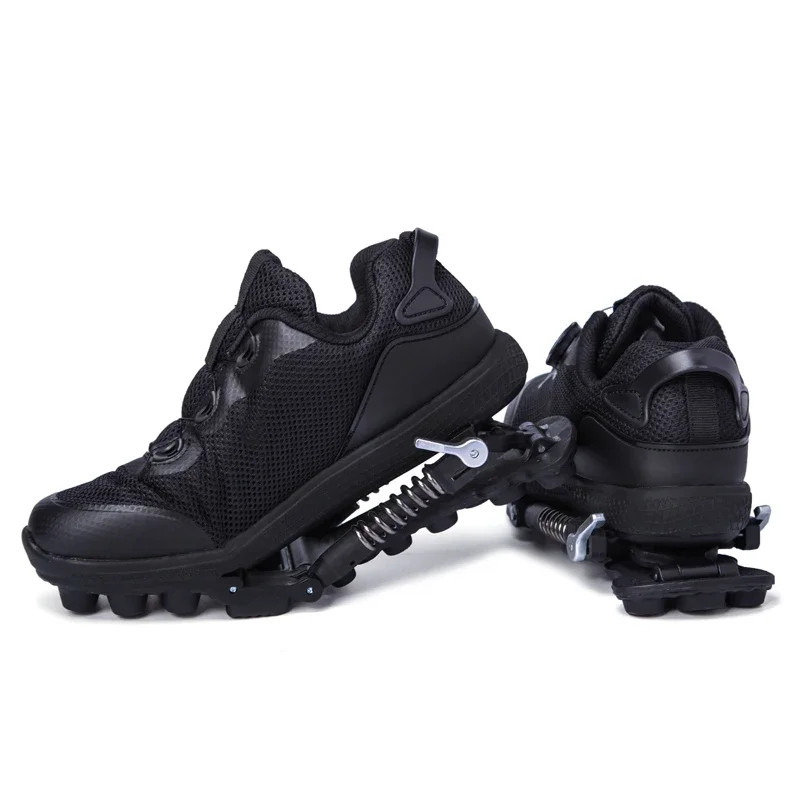 Mechanical Shoes With Steel Spring Wire Shoelace, 2 in 1 Sports Shoes, Shock Absorption Shoes view 2