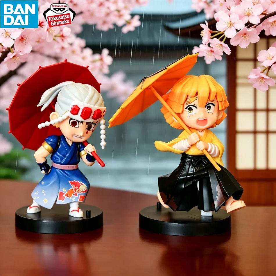 Bandai New Demon Slayer Flower Rain Series Blind Box Figure Desktop & Room Ornament Kids Birthday Gift