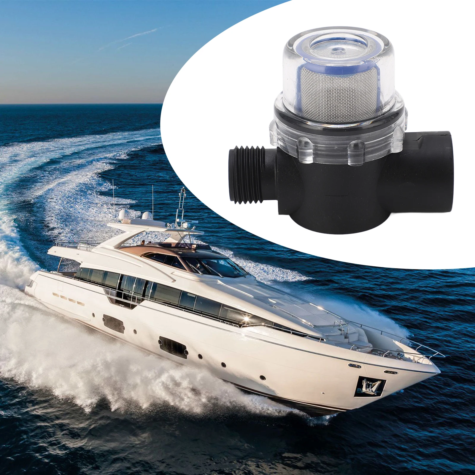 

Inline Water Filter 1/2in‑14 Female Thread Inline Filter 50 Mesh Screen Plastic Construction Water Strainer for Pipeline