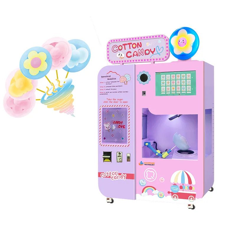 Full Automatic Cotton Candy Vending Machine for Sale Commercial Cotton Candy Machine Marshmallow Sponge Maker for Children