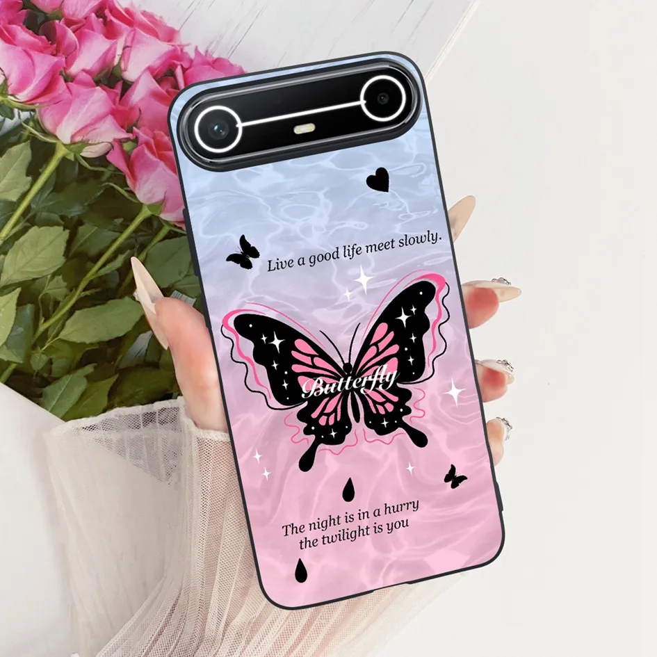 For Tecno Pova Slim 5G Case 2025 New Fashion Flower Bowknot Soft