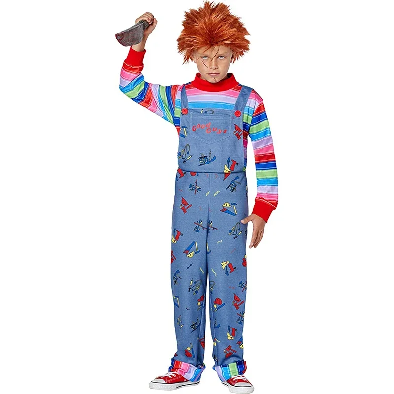 Child Play Horror Ghost Doll Killer Halloween Costume For Kids Jumpsuit Toddler Chucky Costume