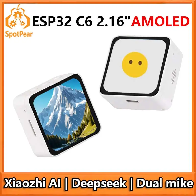 Waveshare ESP32-C6 2.16inch AMOLED Display AI Development Board 480×480 2.16 inch TouchScreen Deepseek